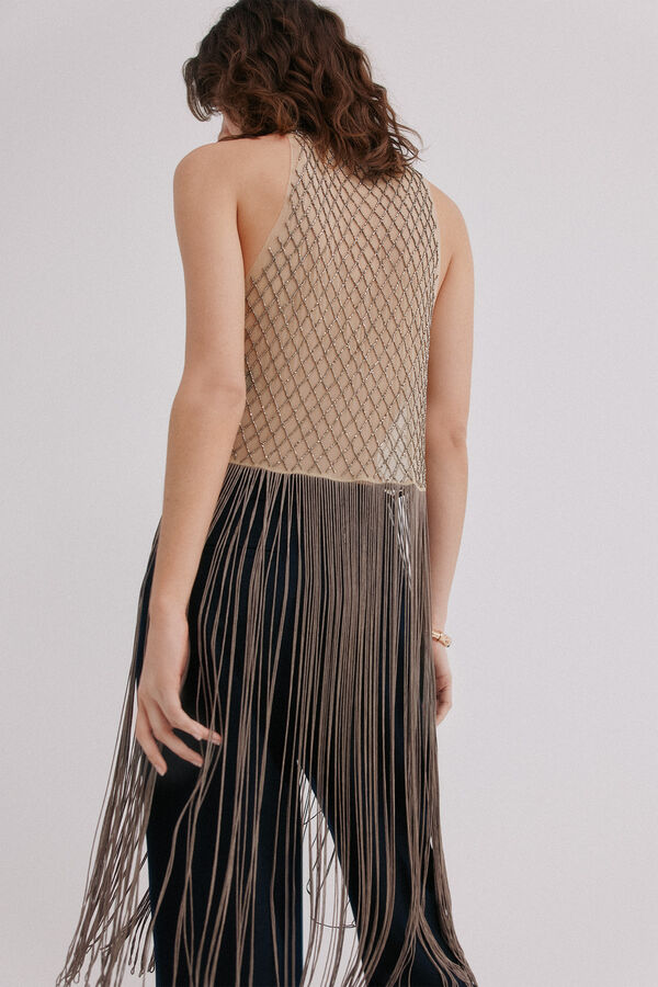 Hoss Intropia Cindy. Top com missangas Ecru