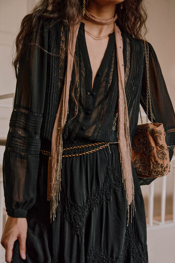 Hoss Intropia Candice. Blusa romântica Preto