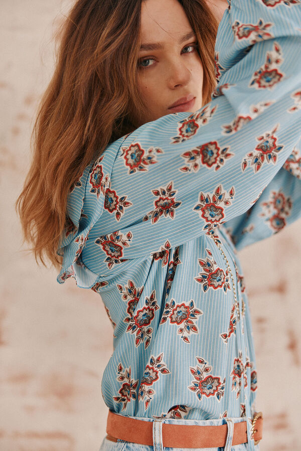 Hoss Intropia Camila. Blusa estampada Estampado Turquesa