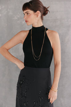 Hoss Intropia Tes. Top de malha . Preto