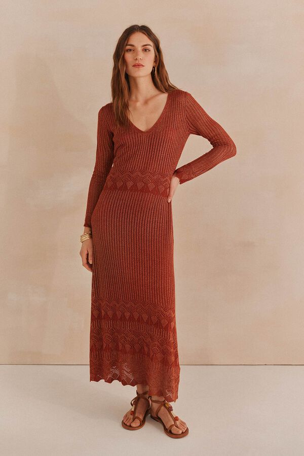 Hoss Intropia Tadea. Vestido longo de malha Vermelho