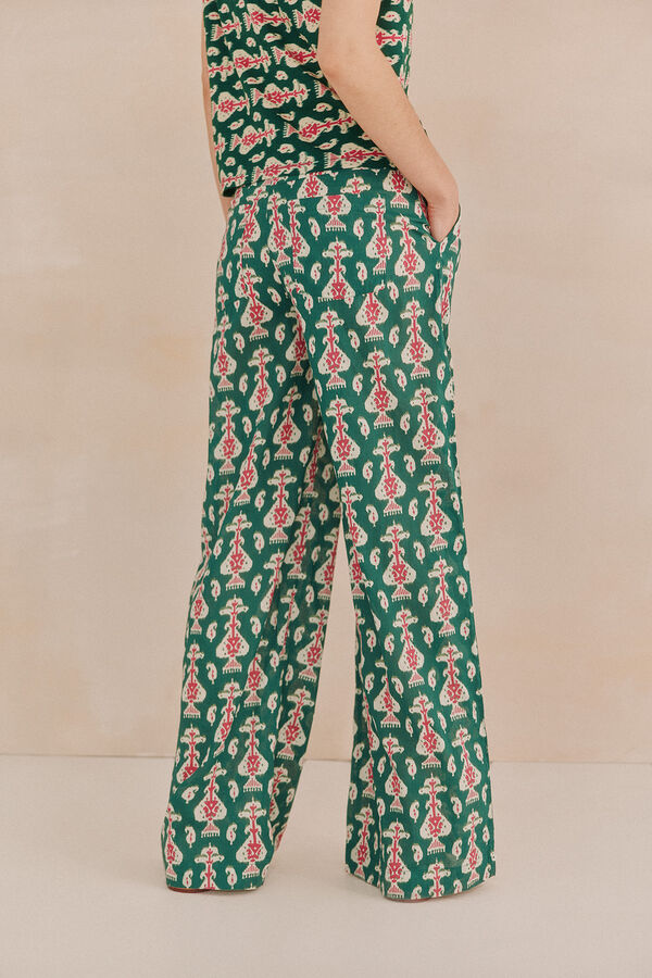 Hoss Intropia Paloma. Pantalón estampado ikat Estampado Verde