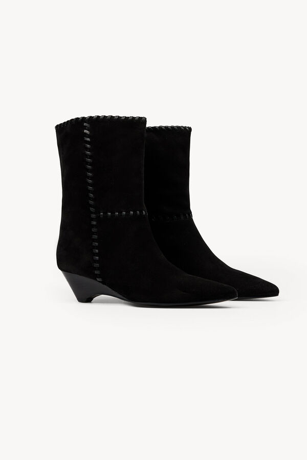 Hoss Intropia Maya. Bota de serraje con cu&ntilde;a Negro