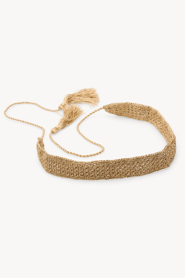 Hoss Intropia Lucrecia. Cintur&oacute;n crochet metalizado Dorado