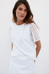 Hoss Intropia Mariana. Camiseta con volantes Blanco