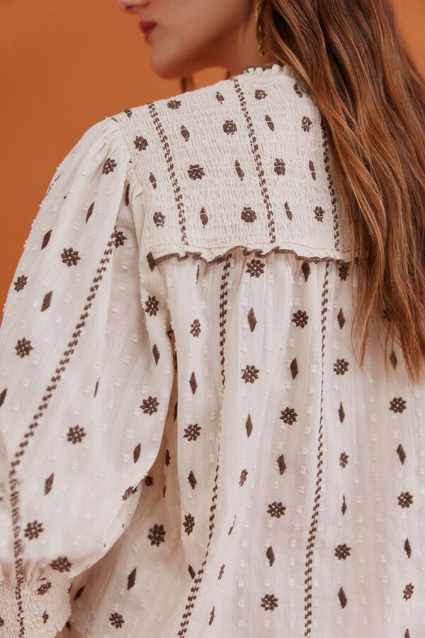 Hoss Intropia Catalina. Blusa con canesú Blanco