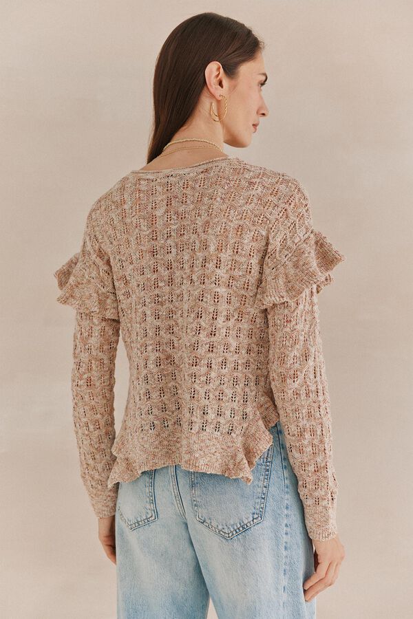 Hoss Intropia Sandra. Sweater malha rendilhada Ecru