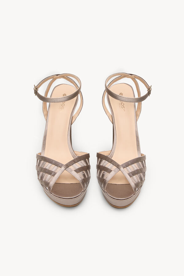 Hoss Intropia Naiara. Sand&aacute;lia de salto de cetim Cinzento