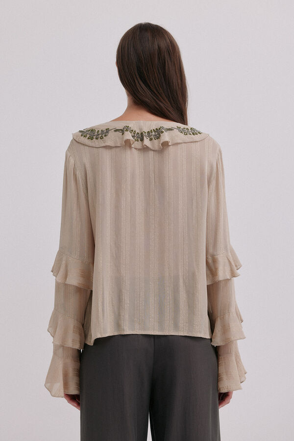 Hoss Intropia Clotilde. Blusa romántica Gris