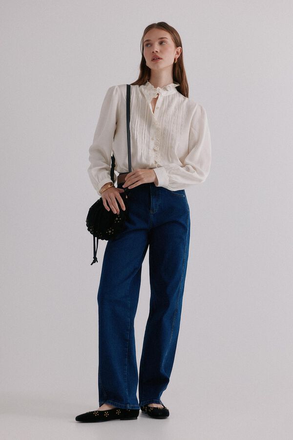 Hoss Intropia Colette. Blusa bordada Ecru
