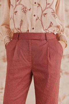 Hoss Intropia Paloma. Pantalones rayas Granate