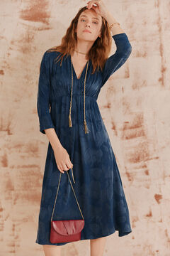 Hoss Intropia Ana. Vestido jacquard. Azul marino