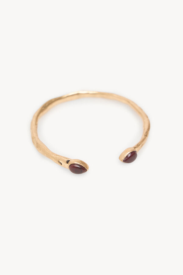 Hoss Intropia Leslie. Brazalete piedra bañado en oro Beige