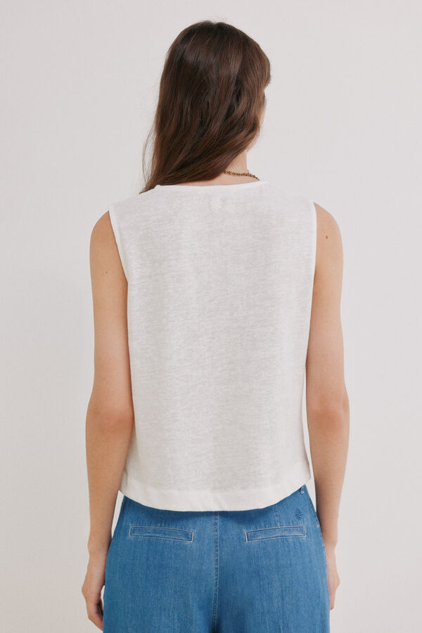 Hoss Intropia Mireia. Camiseta sin mangas tapeta Beige