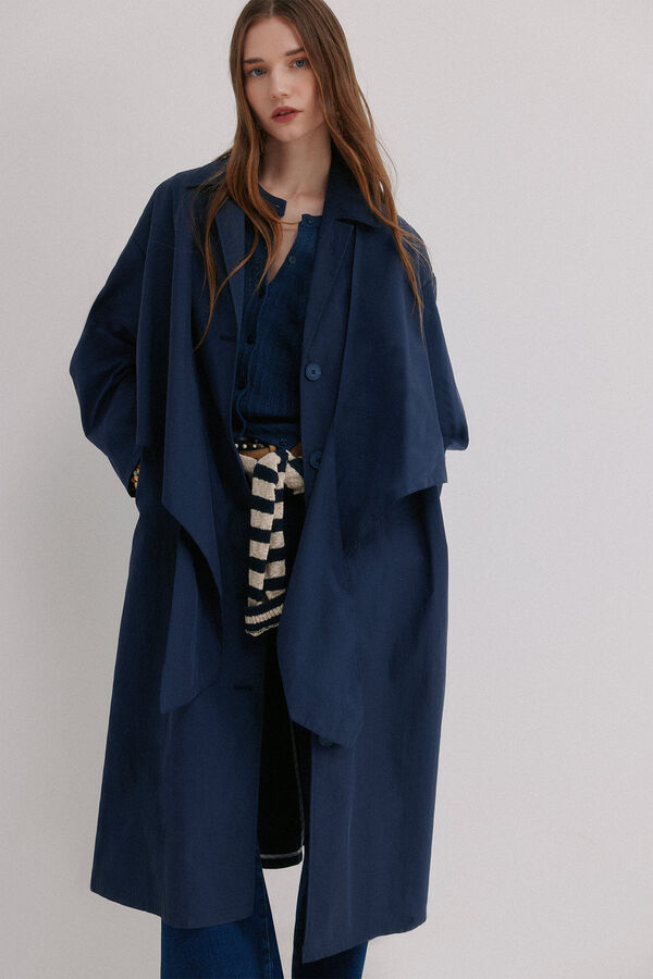 Hoss Intropia Darelle. Gabardina com la&ccedil;ada Azul