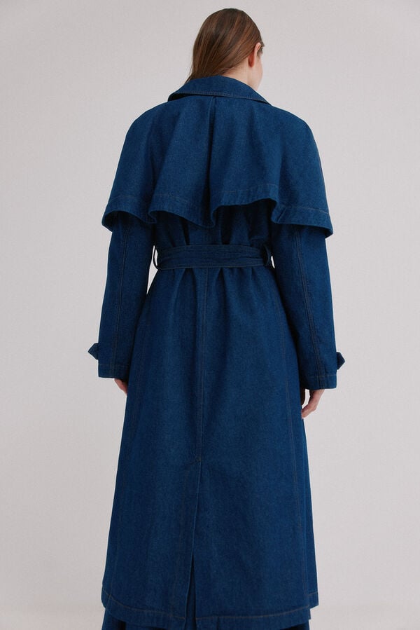 Hoss Intropia Darelle. Gabardina em denim Azul