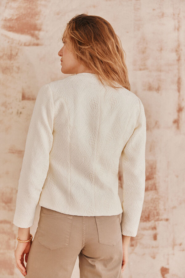 Hoss Intropia Elia. Casaco jacquard Ecru