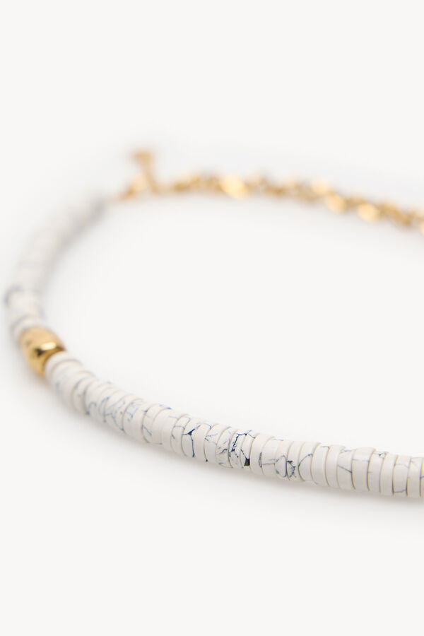 Hoss Intropia Marelin. Collar resina y moneda Beige