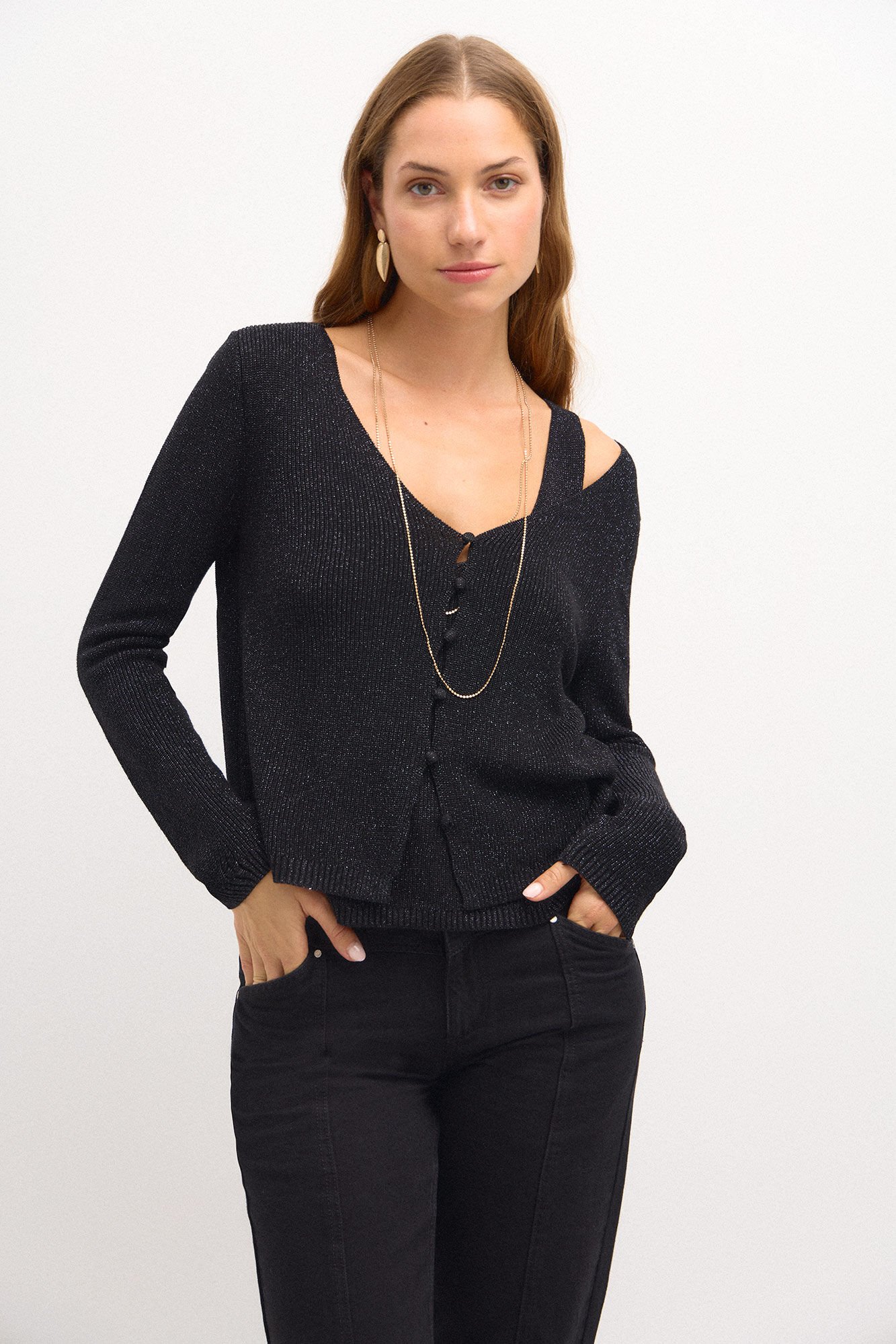 Taciana. Chaqueta de punto perlado