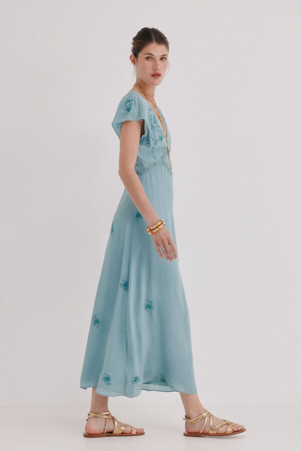 Hoss Intropia Ainhoa. Vestido bordado Azul