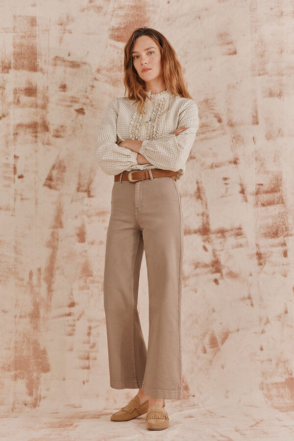 Hoss Intropia Briana. Jeans wide leg Beige