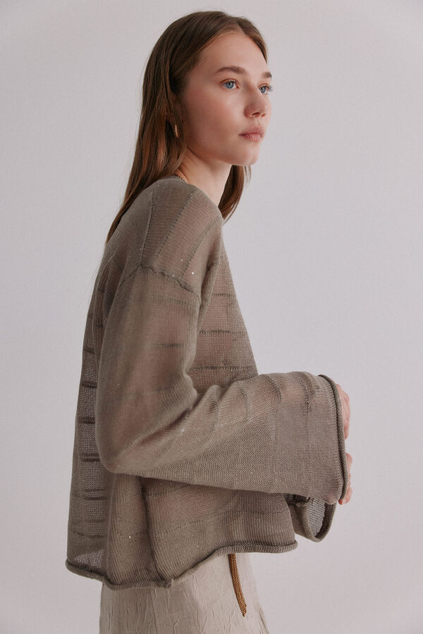 Hoss Intropia Nicole. Jersey con lentejuelas Gris