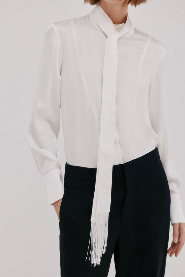 Hoss Intropia Crisia.Blusa satinada Blanco