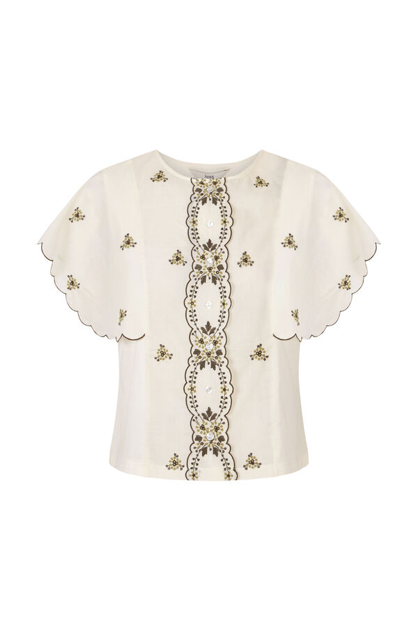 Hoss Intropia Malena. Camiseta escote redondo Beige