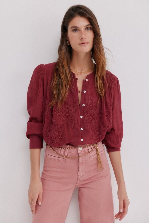 Hoss Intropia Cosima.  Blusa bordada floral Subiu