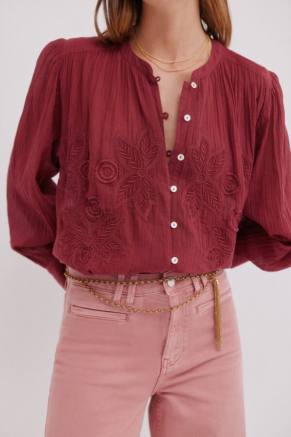 Hoss Intropia Cosima.  Blusa bordada floral Subiu