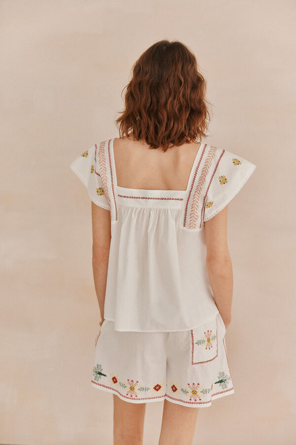 Hoss Intropia Cosima. Blusa bordada Ecru