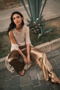 Hoss Intropia Polina. Pantalones fiesta Marfil