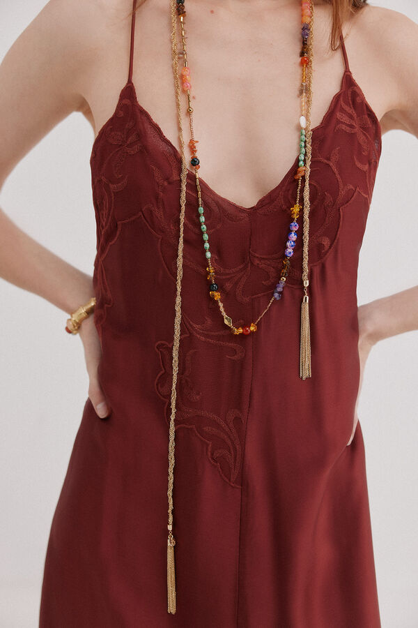 Hoss Intropia Vestido lencero bordado Amalia Granada