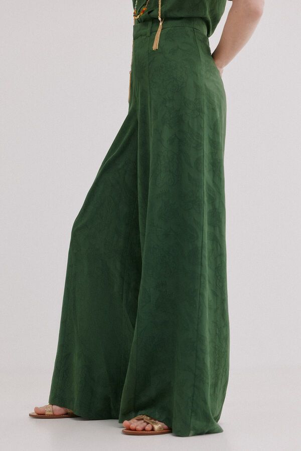 Hoss Intropia Patricia. Cal&ccedil;a em tecido jacquard Verde