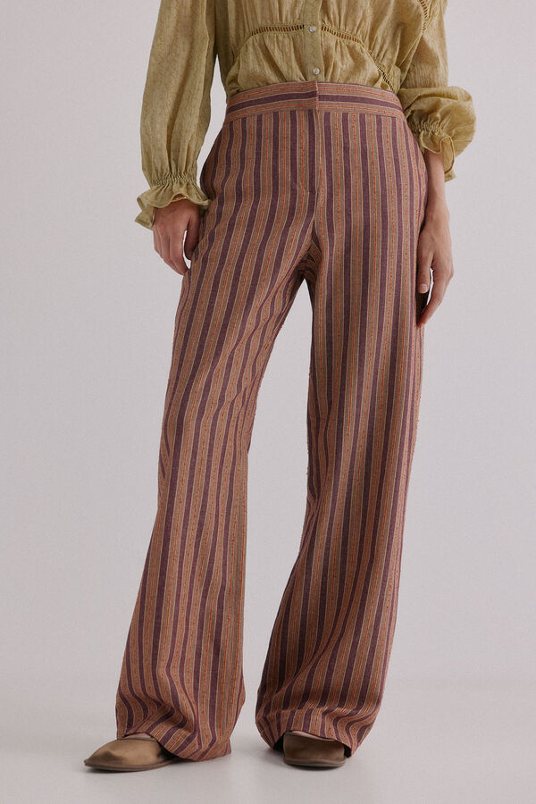 Hoss Intropia Phoebe. Pantalón a rayas Marfil
