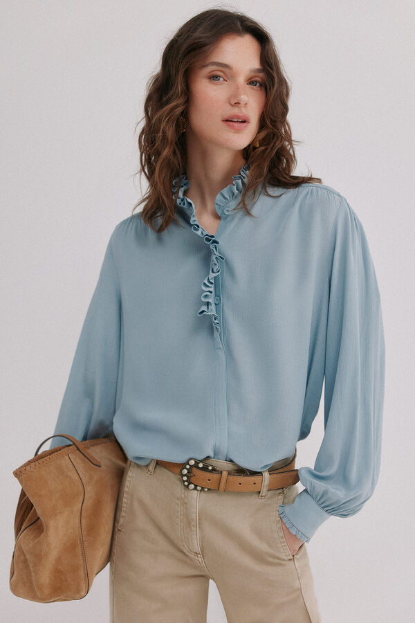 Hoss Intropia Carlota. Blusa rom&acirc;ntica Azul