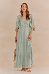 Hoss Intropia Lara. Vestido bordado. Azul