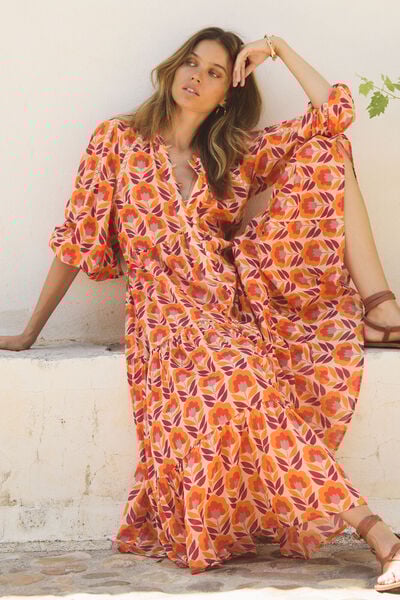 Hoss Intropia Alicia. Vestido midi Laranja