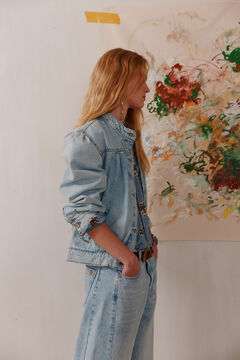 Hoss Intropia Blanca. Jaqueta bomber denim Azul