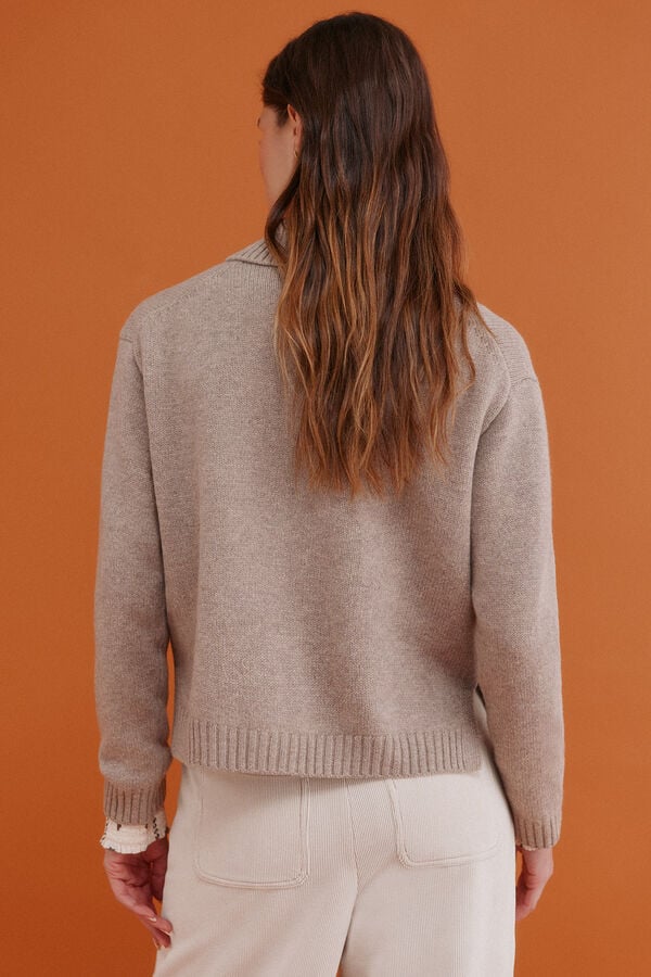 Hoss Intropia Itziar. Cárdigan con bolsillos Beige