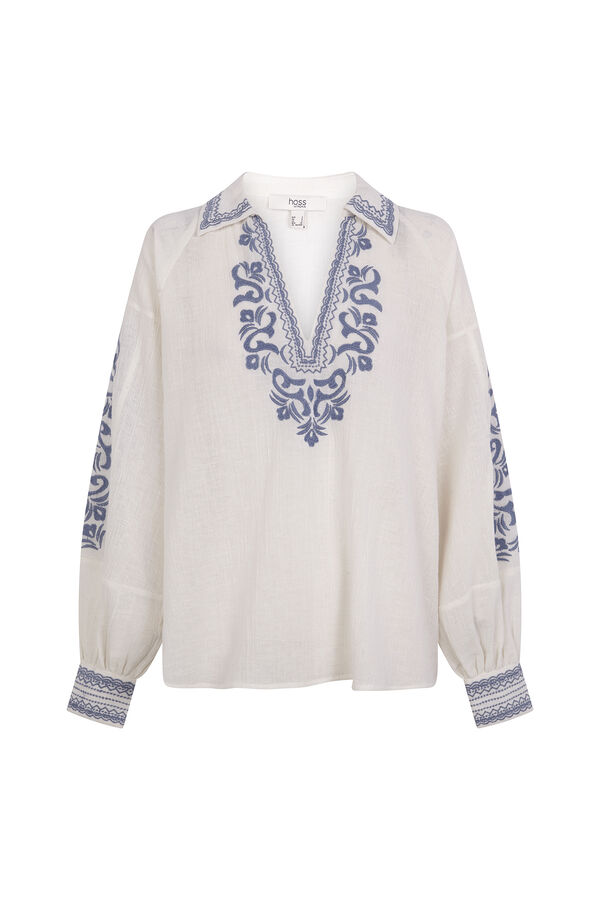 Hoss Intropia Carla. Blusa bordada Marfil