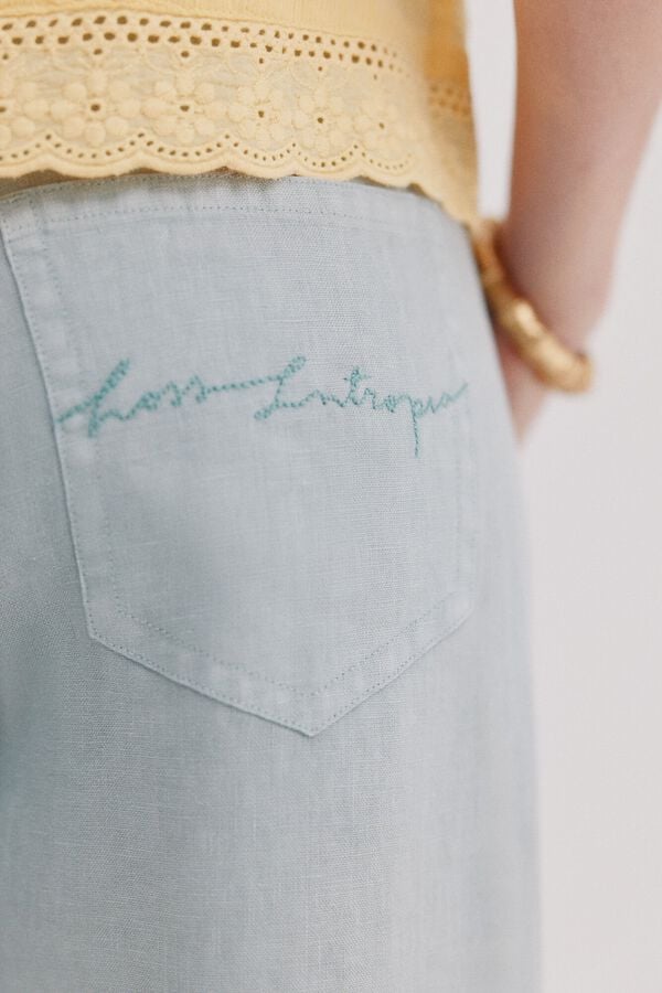 Hoss Intropia Paupa. Pantal&oacute;n de lino Azul