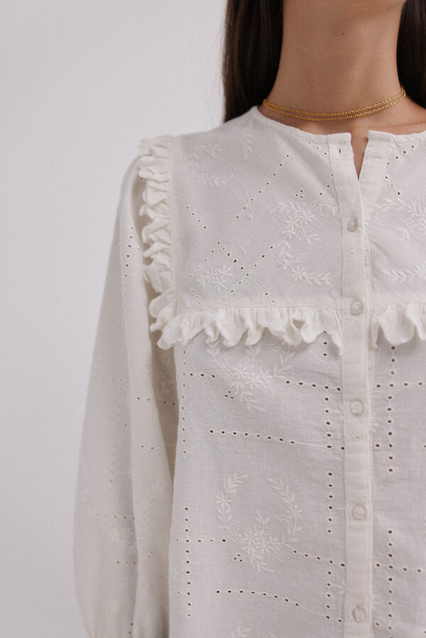 Hoss Intropia Celia. Blusa romântica Ecru