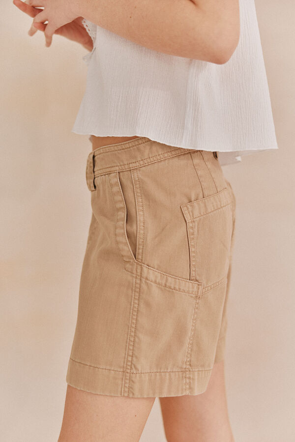 Hoss Intropia Pai. Bermudas Flowy Ecru
