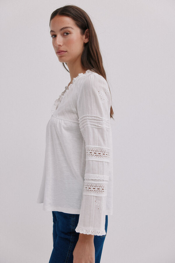 Hoss Intropia Marina. T-shirt bordada Branco