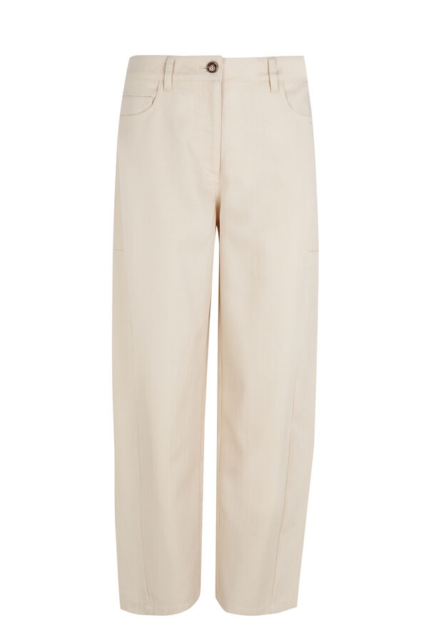 Hoss Intropia Praisa. Pantal&oacute;n de rayas Marfil