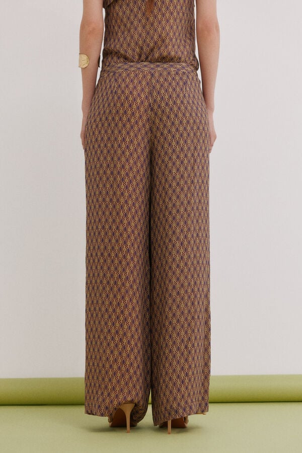 Hoss Intropia Primrose. Pantal&oacute;n pinzas Estampado morado