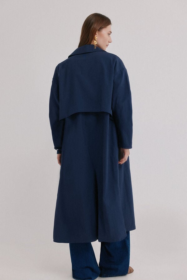 Hoss Intropia Darelle. Gabardina com la&ccedil;ada Azul