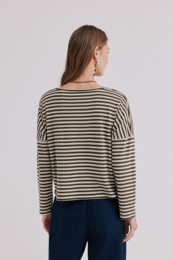 Hoss Intropia Malena. Camiseta rayas Kaki
