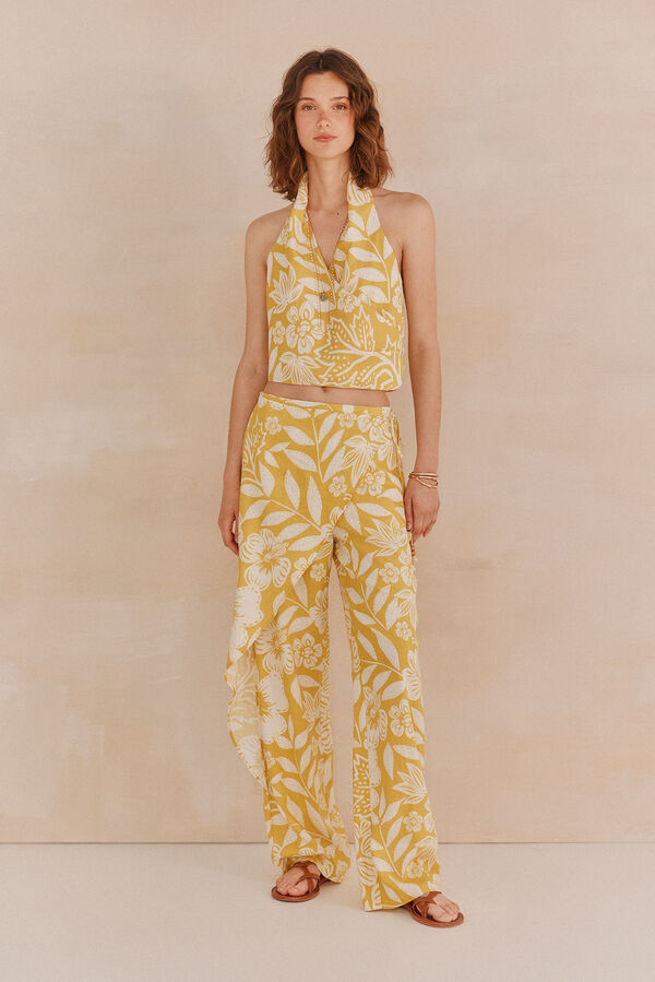 Hoss Intropia Clotilde. Top estampado Amarelo